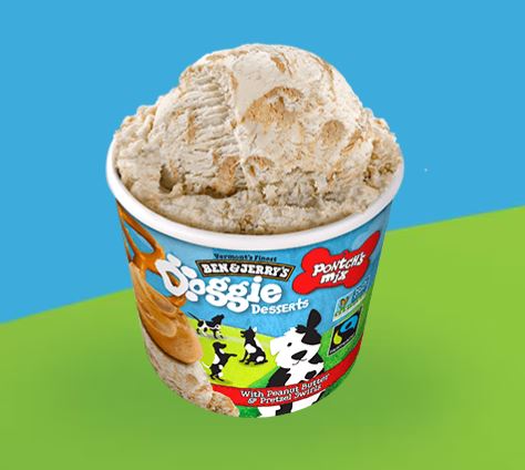 Ben & Jerry s Doggie Desserts Pontch s Mix Peanut Butter & Pretzel Swirls Frozen Dog Treat For Cheap